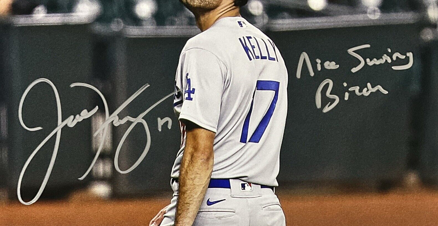 JOE KELLY SIGNED 16X20 POUTY FACE VS CARLOS CORREA PHOTO NICE SWING BITCH" S PSA