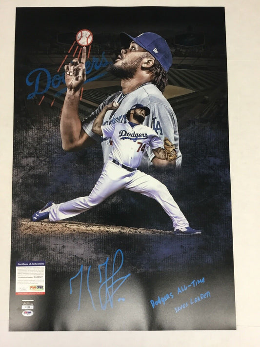 KENLEY JANSEN DODGERS ALL TIME SAVES LEADER SIGNED 20X30 PHOTO EDIT LMTD PSA 427