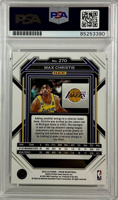 MAX CHRISTIE LAKERS SIGNED PANINI PRIZM 270 RC PSA ITP 85253390 GEM MT 10 AUTO