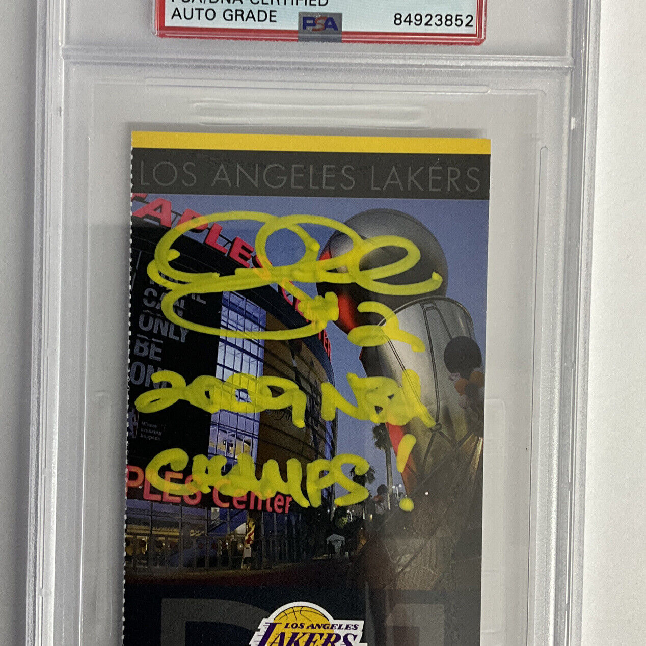 DEREK FISHER SIGNED 2009 NBA FINALS TICKET STUB PSA 84923852 AUTO GRADE GM MT 10