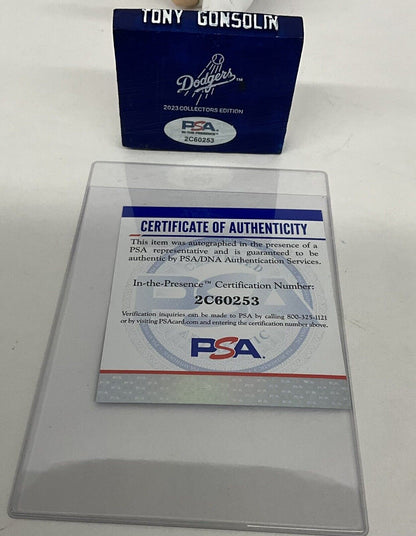 TONY GONSOLIN SIGNED DODGERS SGA BOBBLEHEAD "2022 ALL STAR" INSCRIP PSA 2C60253