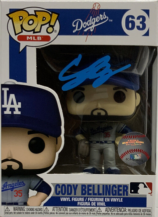 CODY BELLINGER SIGNED LOS ANGELES DODGERS WS CHAMP FUNKO POP 38 BECKETT AC09928
