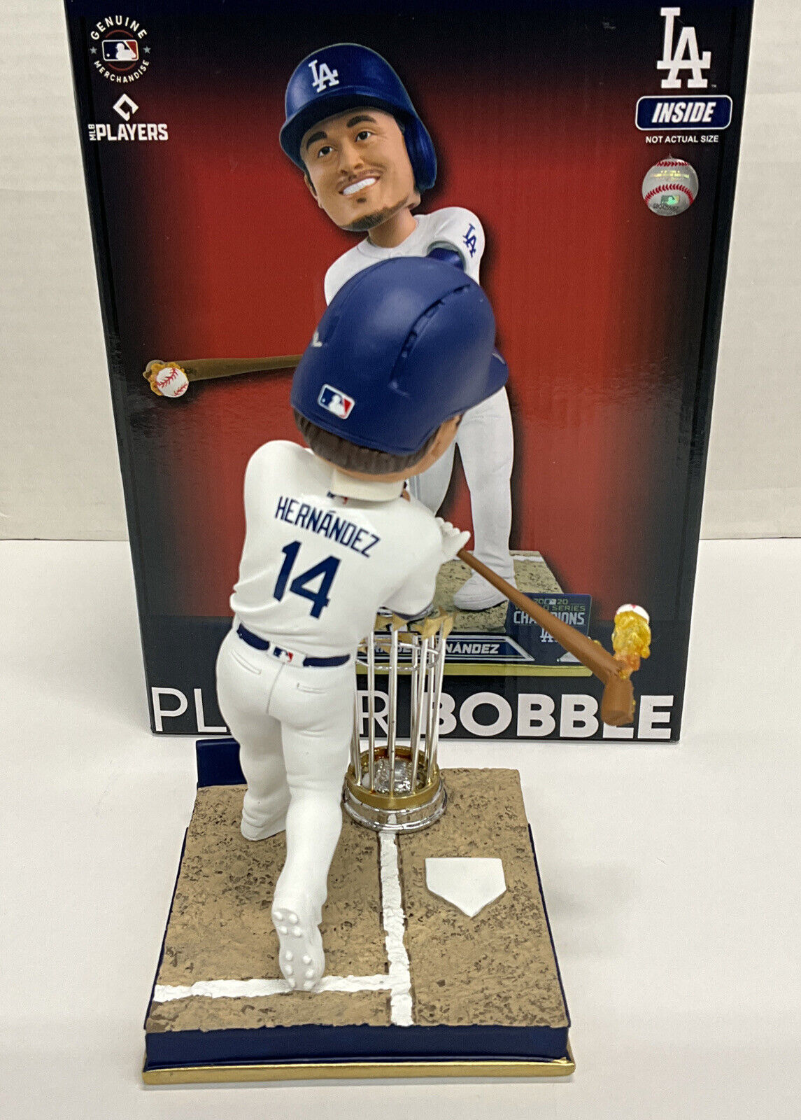 KIKE HERNANDEZ DODGERS SIGNED FOCO FLAME BOBBLEHEAD "2020 WS CHAMPS" PSA 1C86270