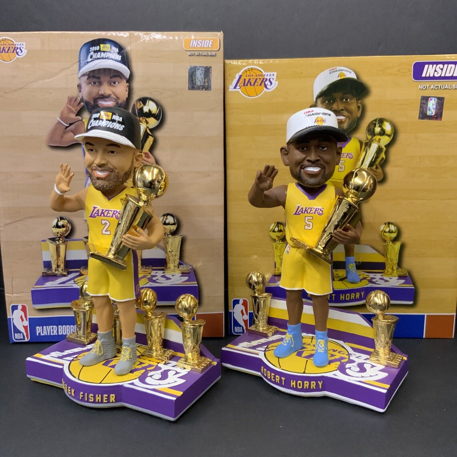 ROBERT HORRY & DEREK FISHER LAKERS NBA CHAMPIONSHIP LIMITED ED BOBBLEHEAD SET