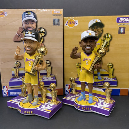 ROBERT HORRY & DEREK FISHER LAKERS NBA CHAMPIONSHIP LIMITED ED BOBBLEHEAD SET