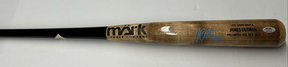 JAMES OUTMAN DODGERS SIGNED MARK LUMBER GAME MODEL J01 MAPLE BAT PSA RG51310