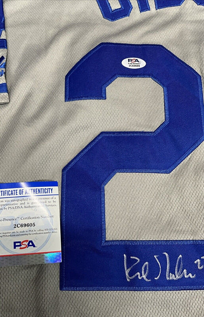 KIRK GIBSON SIGNED DODGERS 88 WS JERSEY "88 WS GM 1 WALK OFF HR! INS PSA 2C69605