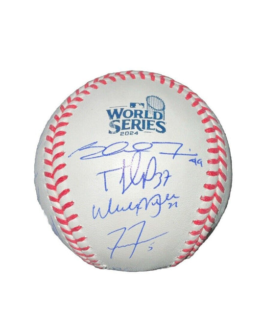 DODGERS SIGNED 2024 WORLD SERIES BALL 17 AUTOS FREEMAN TEO MUNCY BUEHLER PSA 052