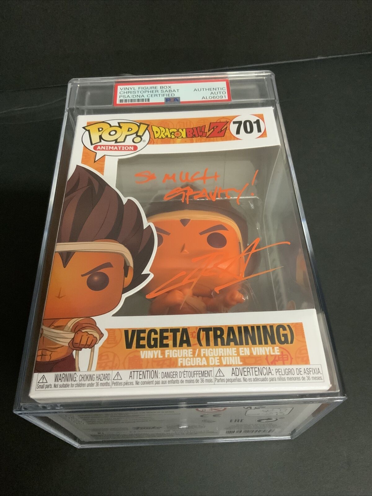 battle cat gumbo roots サイン入り‼︎ CHRISTOPHER SABAT SIGNED VEGETA (TRAINING) #701 FUNKO POP PSA