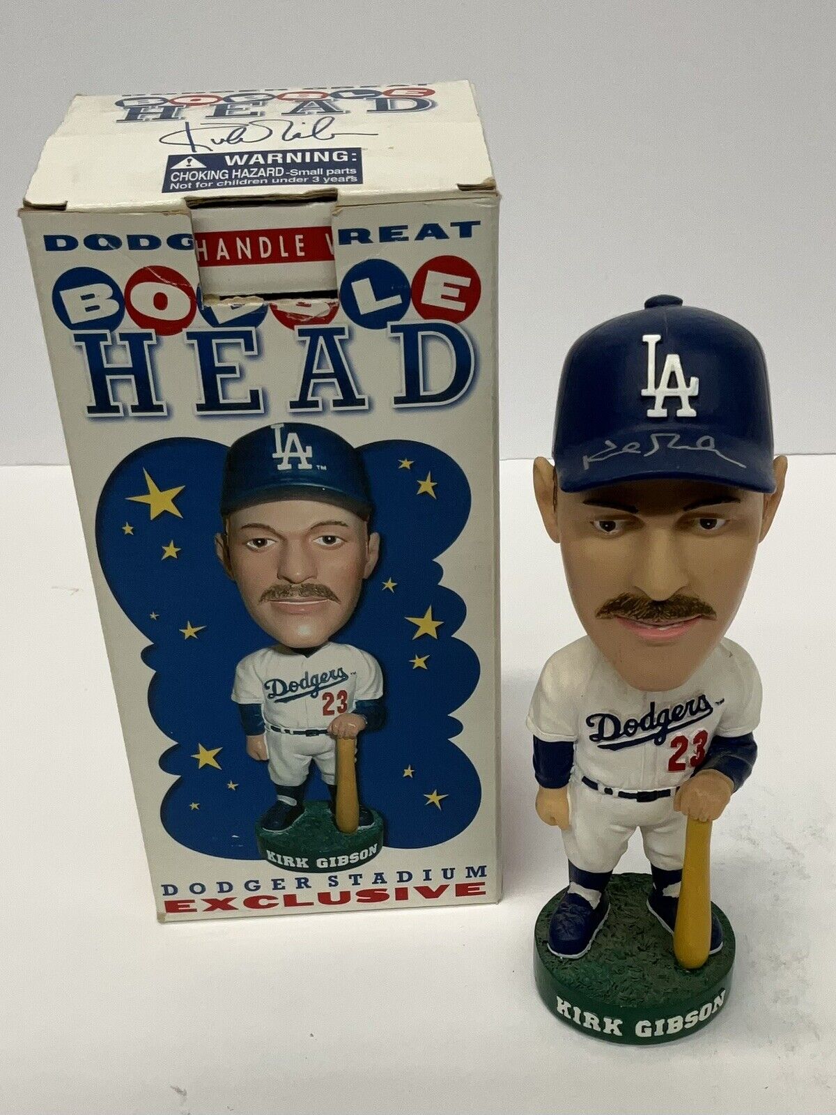 KIRK GIBSON DODGERS 88 WS CHAMPION SIGNED 2001 SGA BOBBLEHEAD PSA AI32876