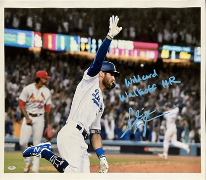 CHRIS TAYLOR DODGERS SIGNED 22X26 CANVAS "WILDCARD WALKOFF HR" PSA 2C53368