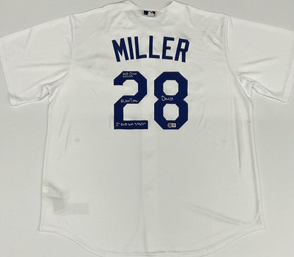 BOBBY MILLER SIGNED DODGERS JERSEY "MILLER TIME MLB DEBUT 1ST WIN " BAS 1W826524