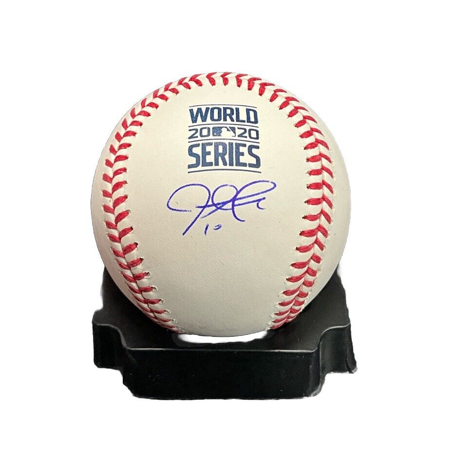 JUSTIN TURNER DODGERS 2020 WS CHAMP SIGNED 2020 WORLD SERIES BASEBALL PSA ITP