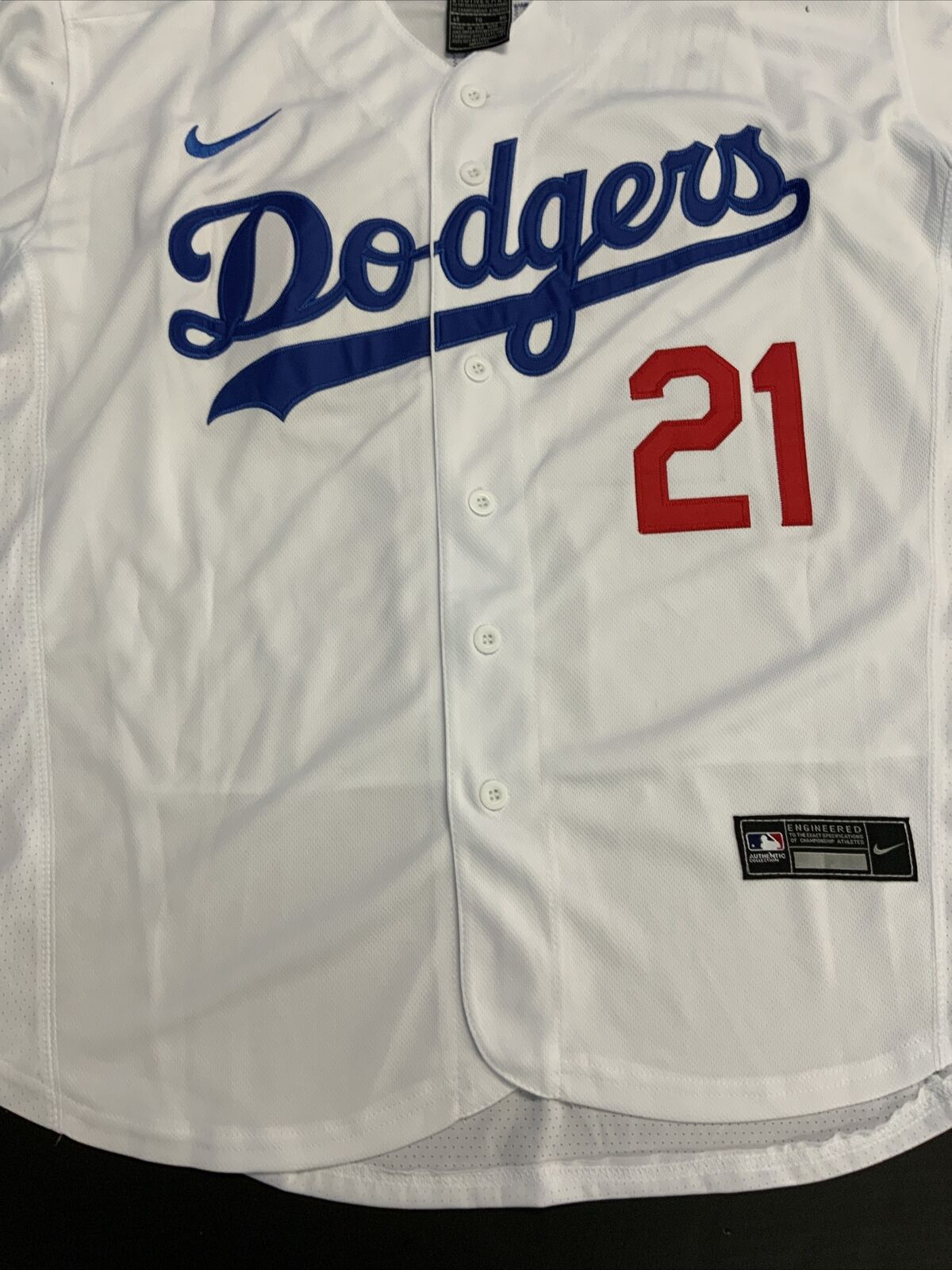 DODGERS WALKER BUEHLER SIGNED 2020 WS JERSEY "2020 WS CHAMPS, DEBUT" BAS WL61806