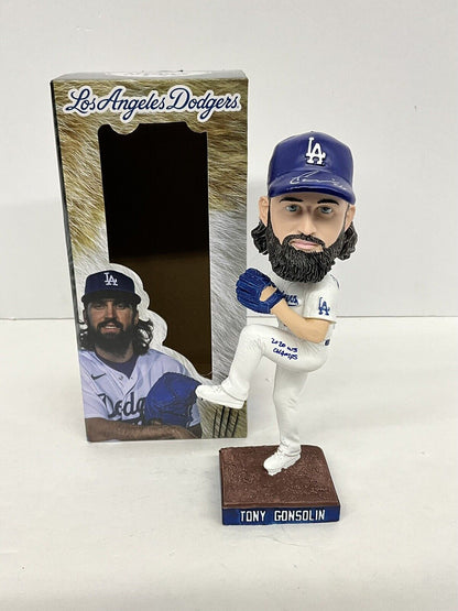 TONY GONSOLIN SIGNED DODGERS SGA BOBBLEHEAD "2020 WS CHAMPS" INSCRIP PSA 2C60243