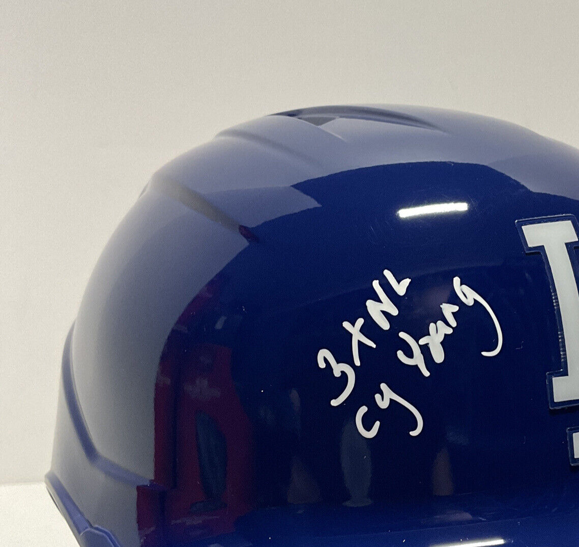 CLAYTON KERSHAW SIGNED FULL SIZE DODGERS HELMET 3 INSCRIPTIONS RARE BAS W341037