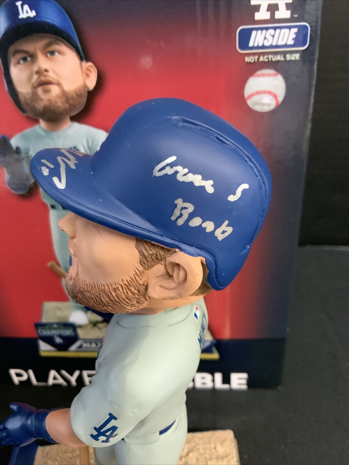 MAX MUNCY DODGERS SIGNED FOCO CHAMPIONSHIP BOBBLEHEAD "GAME 5 BOMB" PSA 9A99281