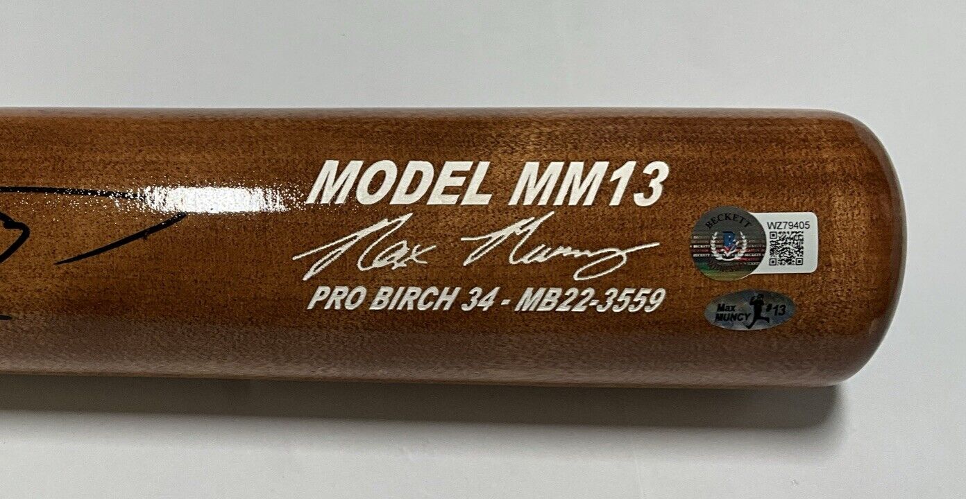 MAX MUNCY DODGERS SIGNED GOLD MAXBAT GAME MODEL BAT "GIANT KILLER" BAS WZ79405