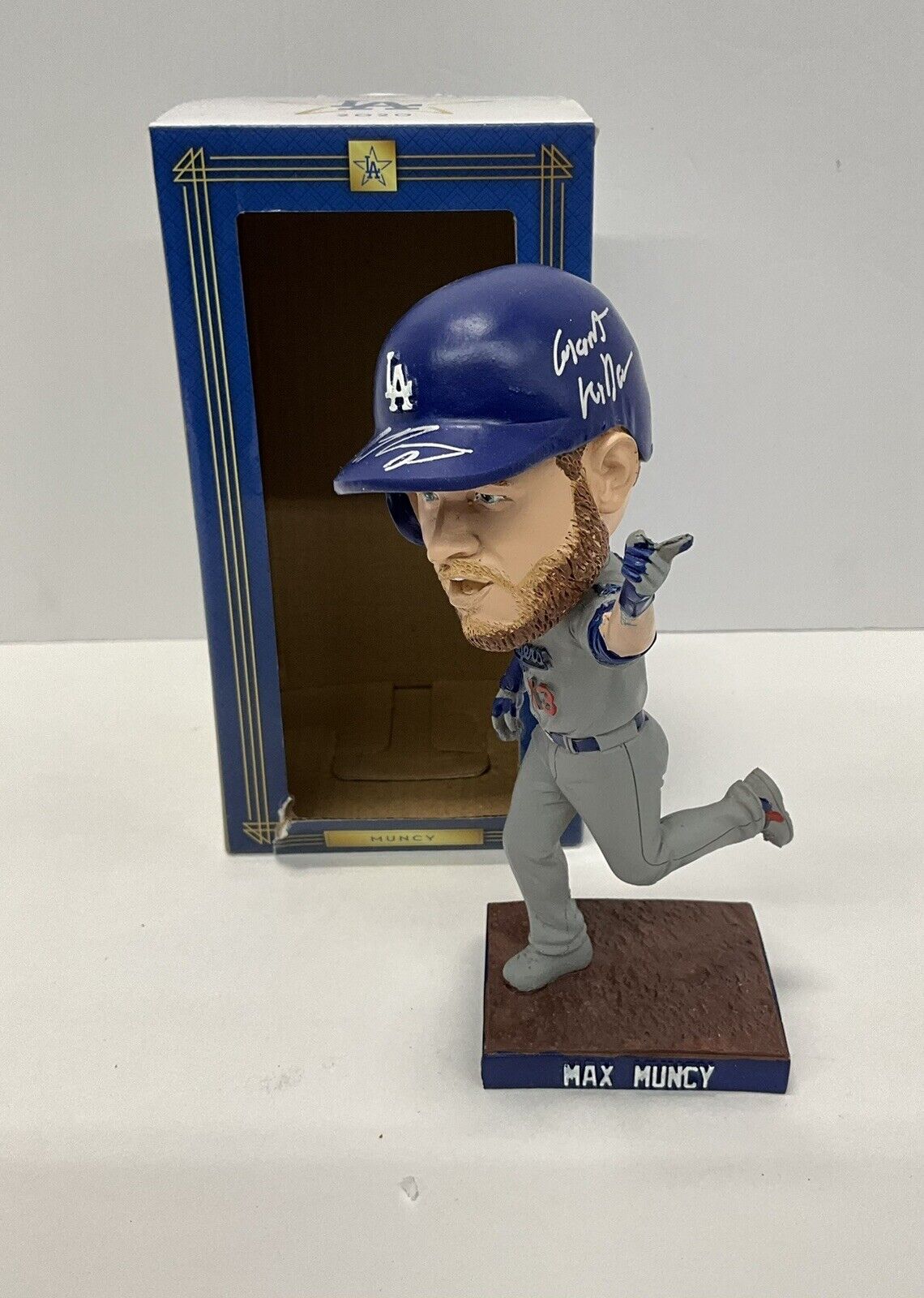 MAX MUNCY SIGNED DODGERS 2021 SGA BOBBLEHEAD "GIANT KILLER" INSCRIPT PSA 2C51366