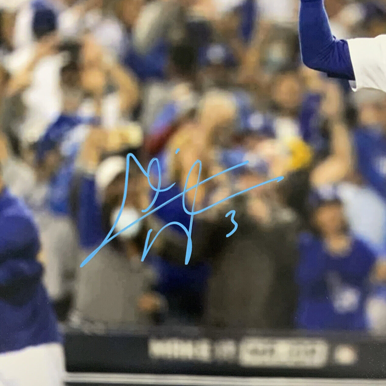 CHRIS TAYLOR DODGERS SIGNED 16X20 2021 WILDCARD GAME WALKOFF HR BLUE PHOTO PSA