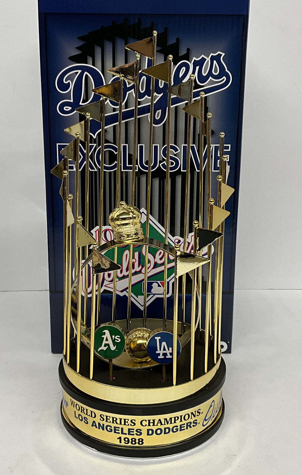 OREL HERSHISER SIGNED DODGERS 12" 1988 WORLD SERIES TROPHY 88 WS MVP PSA 9A20788