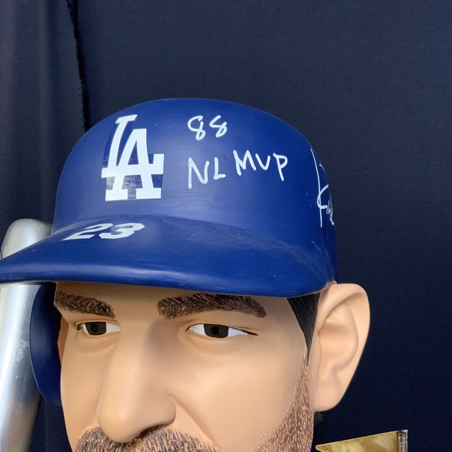 4/10 KIRK GIBSON SIGNED DODGERS 1988 EXCLUSIVE 3FT BOBBLEHEAD 3 INSCRIPTIONS BAS