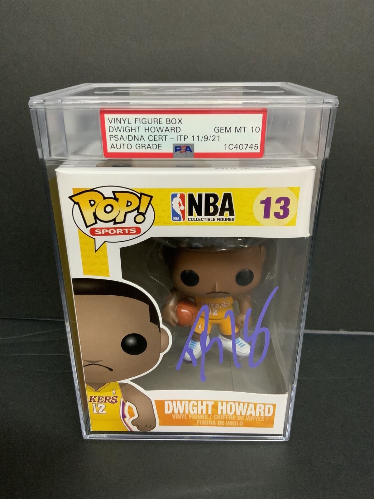 DWIGHT HOWARD SIGNED LAKERS #13 FUNKO POP PSA SLABBED GEM MINT 10 AUTO 1C40745