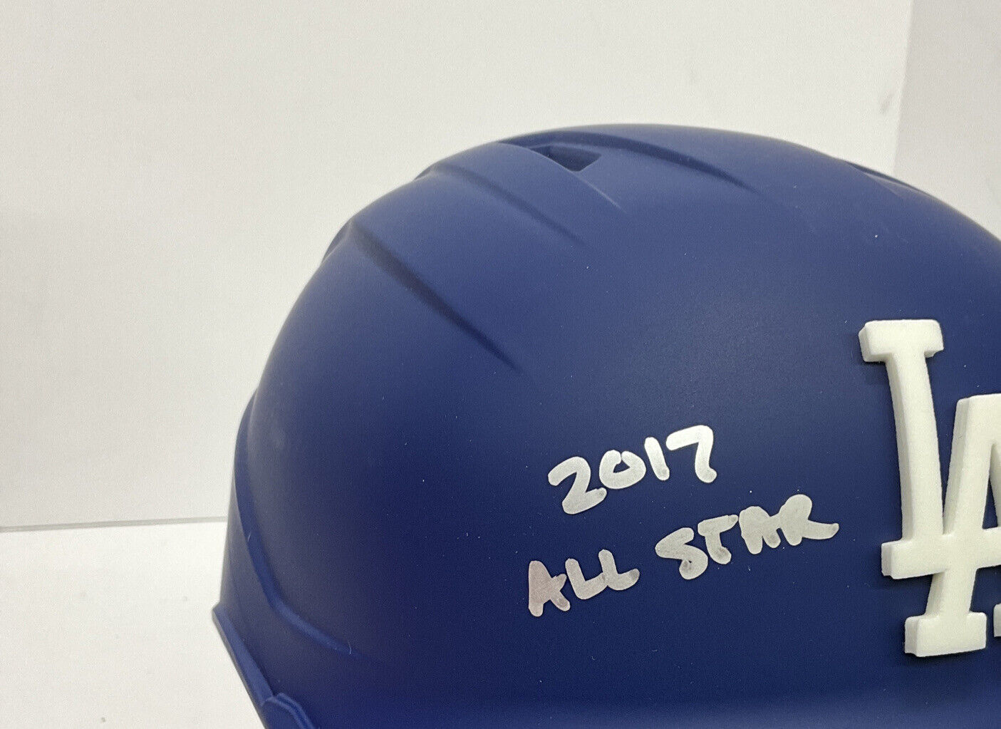 10/10 JUSTIN TURNER WS CHAMP SIGNED DODGERS FULL SIZE HELMET 3 INSCRIPTIONS PSA