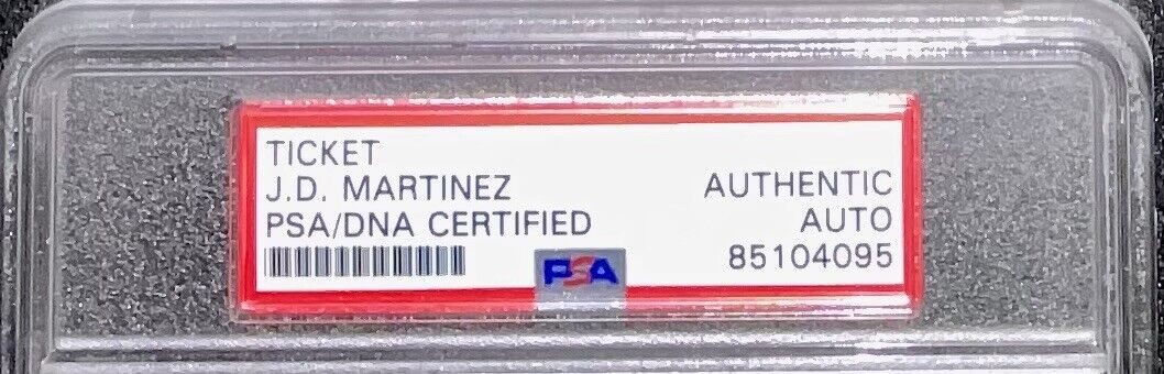 JD MARTINEZ SIGNED MLB DEBUT FULL TICKET "MLB DEBUT 7-30-11" INSC PSA 85104095