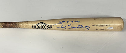 DJ PETERS DODGERS TIGERS FULL NAME SIGNED GAME USED OLD HICKORY BAT PSA RG29229