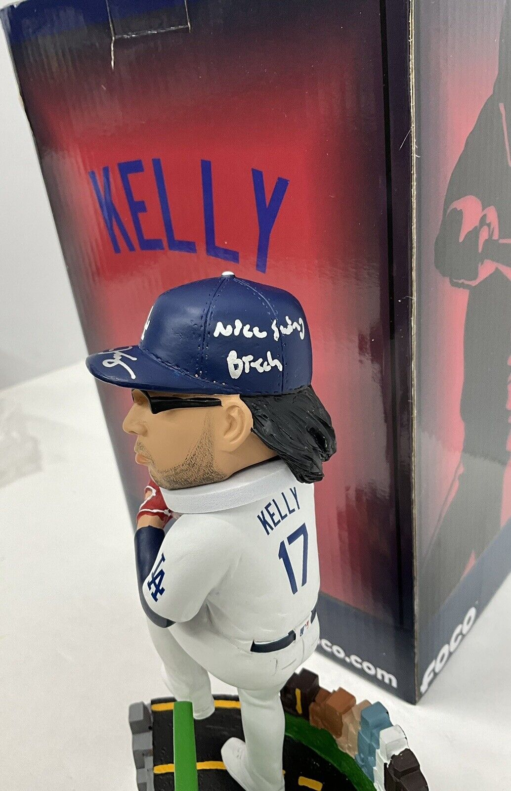 JOE KELLY SIGNED WELCOME BACK TO LA BOBBLEHEAD "NICE SWING BITCH"  PSA 3C13430