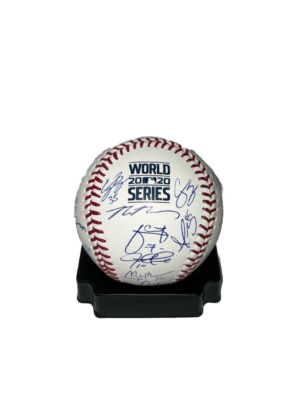 DODGERS 2020 WORLD SERIES BASEBALL SIGNED FULL ROSTER TEAM 29 AUTOS PSA 9A47984