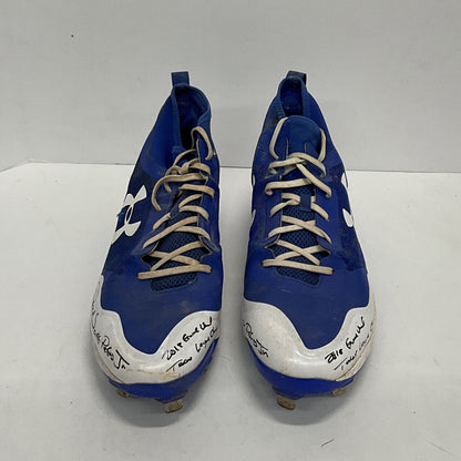 DJ PETERS DODGERS TIGERS FULL NAME SIGNED GAME USED CLEATS PSA 8A57202/ 03