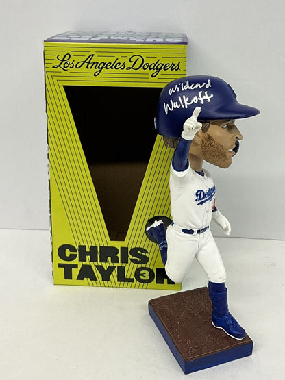 CHRIS TAYLOR SIGNED DODGERS 2022 SGA BOBBLEHEAD "WILDCARD WALKOFF" PSA 2C53559