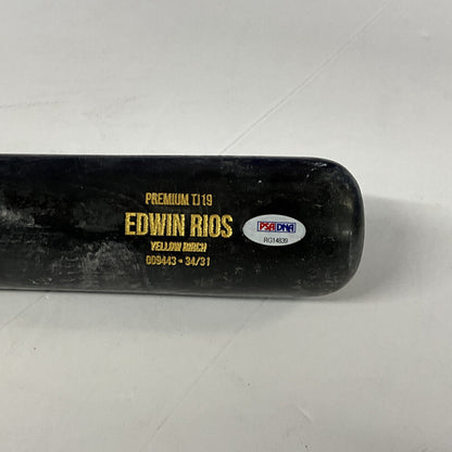 EDWIN RIOS DODGERS 2020 WS CHAMPION SIGNED BIRCH 45 GAME USED BAT PSA RG14839