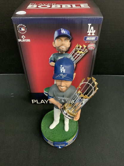 CHRIS TAYLOR DODGERS SIGNED CHAMPIONSHIP BOBBLEHEAD "2020 WS CHAMPS" PSA 1C01598