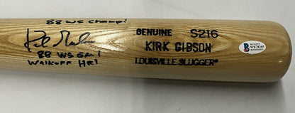 DODGERS KIRK GIBSON SIGNED LOUISVILLE GAME MODEL BAT 3 INSCRIPTIONS" BAS WE78265