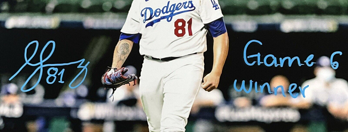 VICTOR GONZALEZ DODGERS SIGNED 2020 WS GAME 6 11X14 PHOTO "GAME 6 WINNER" PSA