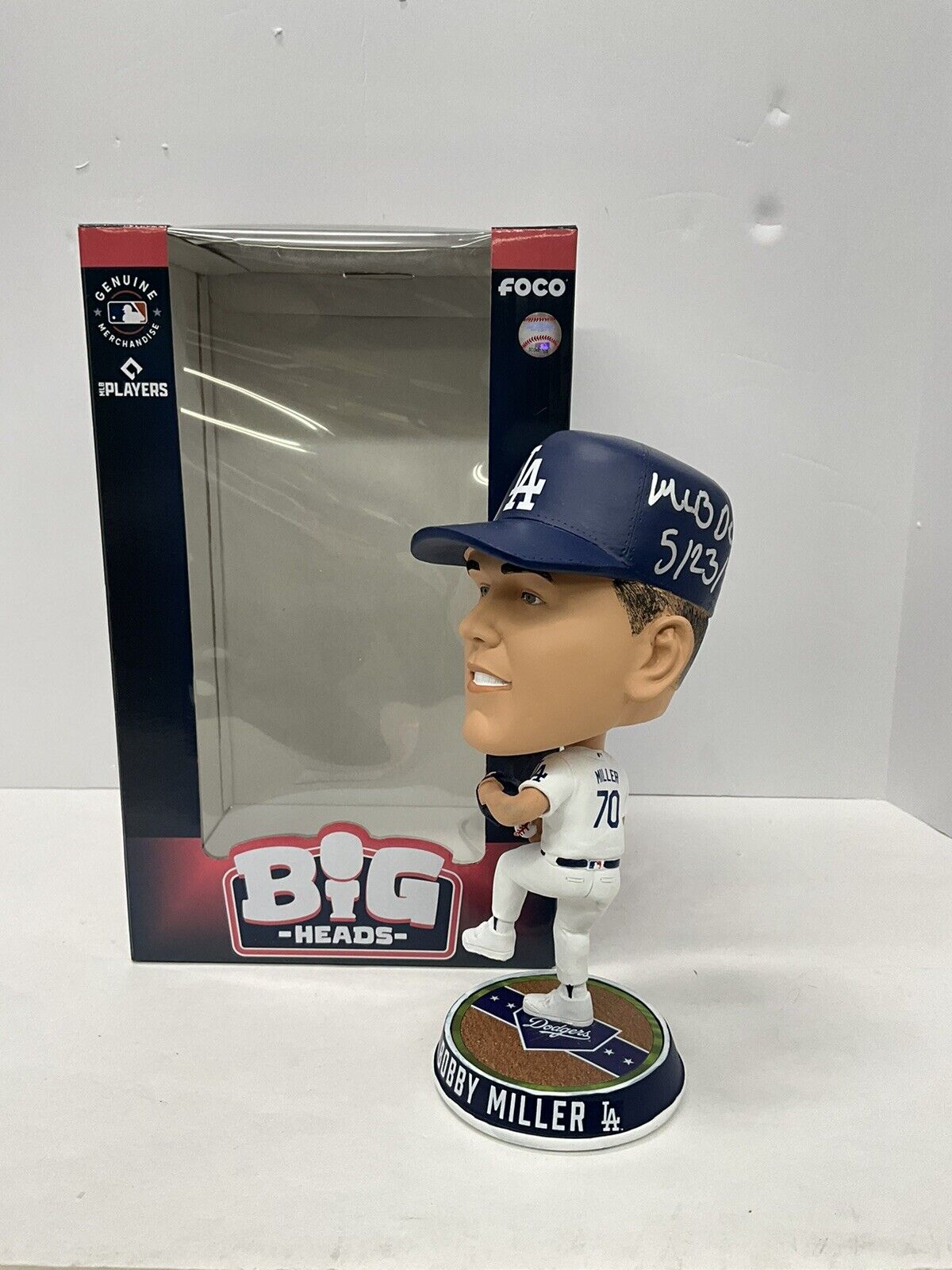 BOBBY MILLER SIGNED DODGERS FOCO BIGHEAD BOBBLEHEAD "MLB DEBUT" INSC PSA RG50521