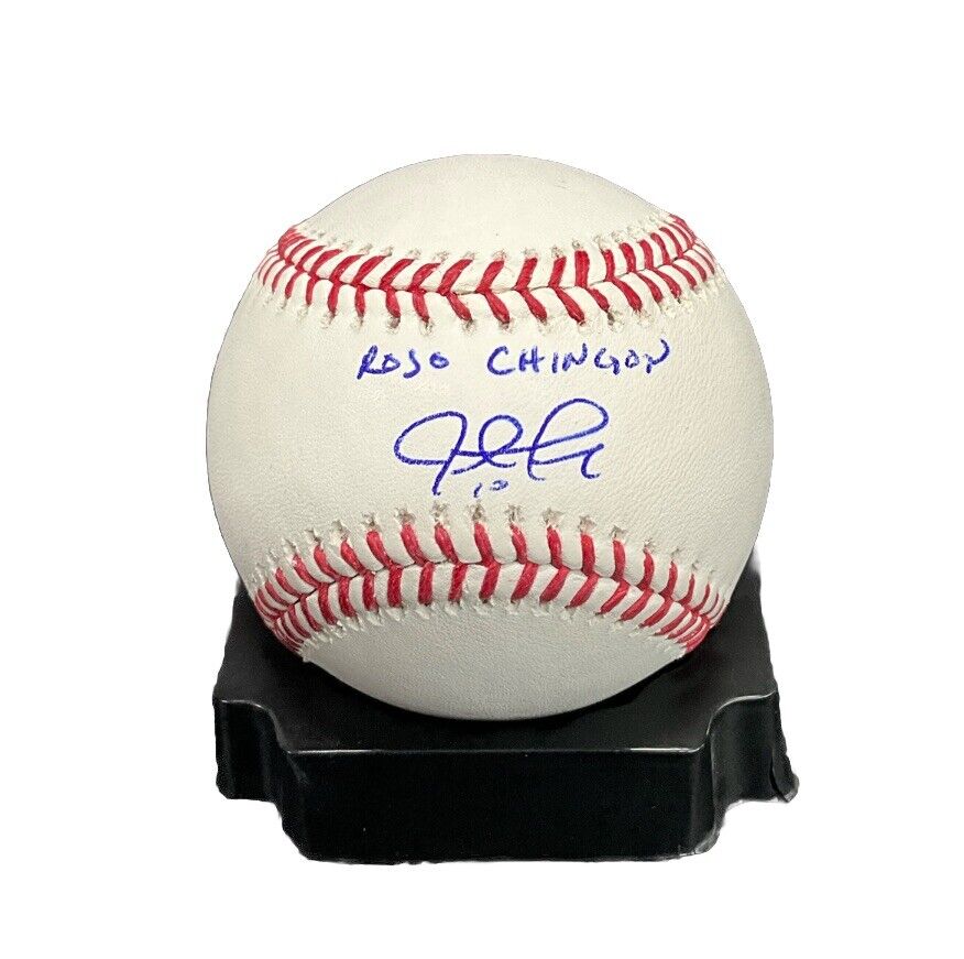 JUSTIN TURNER DODGERS RED SOX MARINERS SIGNED MLB BASEBALL "ROJO CHINGON" PSA