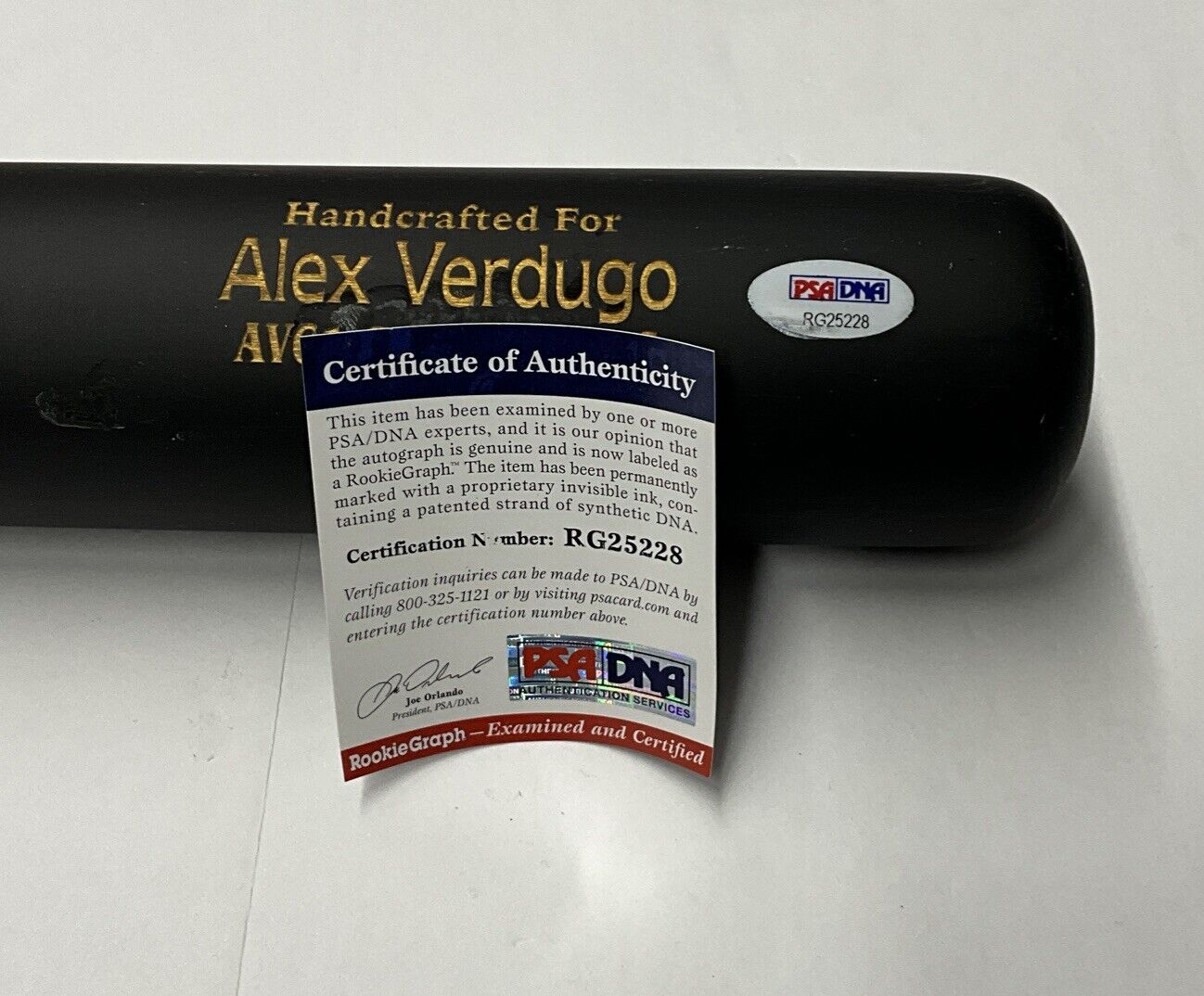 ALEX VERDUGO YANKEES SIGNED MARUCCI MODEL BAT AV61 "MLB DEBUT 9/1/17 PSA RG25228