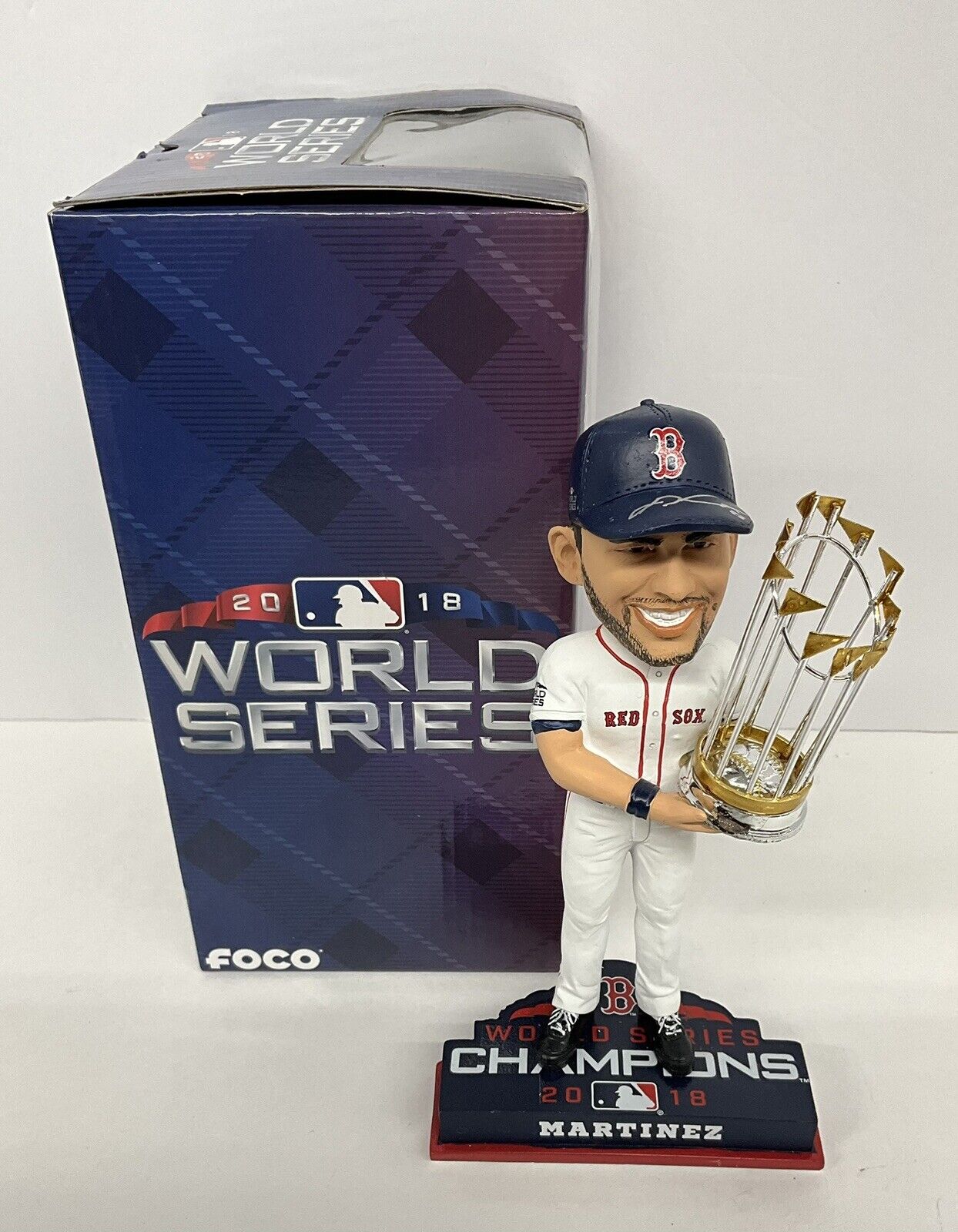 JD MARTINEZ SIGNED BOSTON RED SOX 2018 WORLD SERIES FOCO BOBBLEHEAD BAS W807849