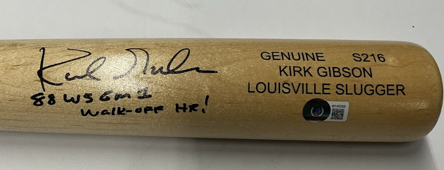 KIRK GIBSON DODGERS SIGNED LOUISVILLE SLUGGER BAT "88 WS WALK OFF HR BAS W140599