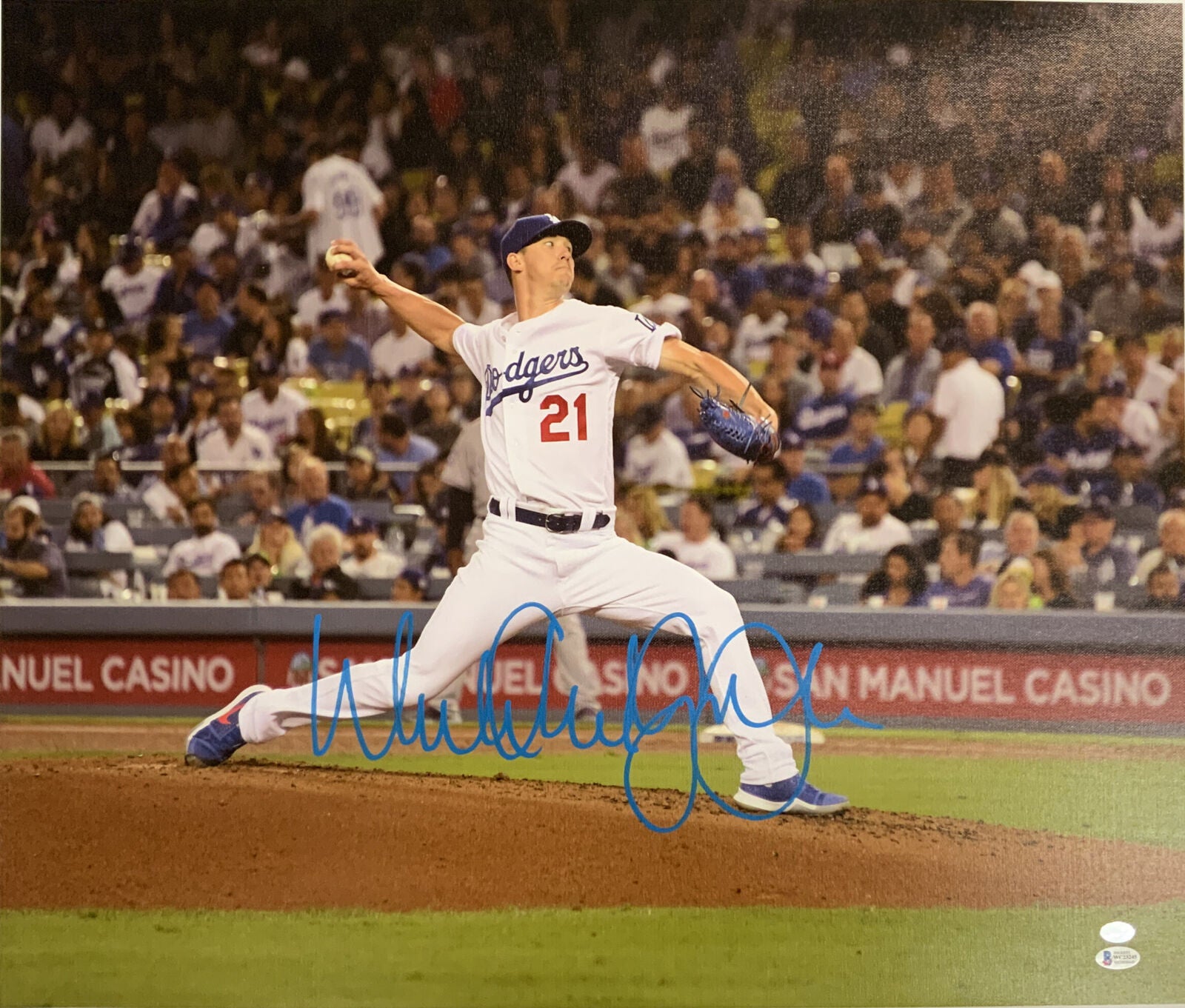 DODGERS WALKER ANTHONY BUEHLER FULL NAME SIGNED 22X26 CANVAS BECAKETT WC23245