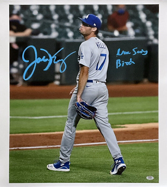 JOE KELLY SIGNED DODGERS 20X24 POUTY FACE CANVAS "NICE SWING BITCH" PSA 2C74703