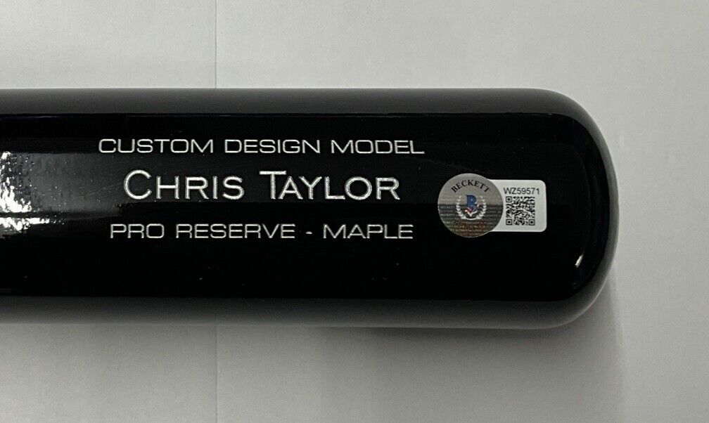 CHRIS TAYLOR DODGERS SIGNED VICTUS BAT "2021 NL WC WALK0FF HOMERUN" BAS WZ59571