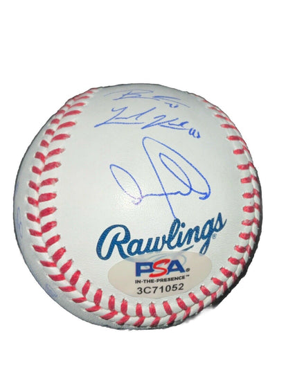 DODGERS SIGNED 2024 WORLD SERIES BALL 17 AUTOS FREEMAN TEO MUNCY BUEHLER PSA 052