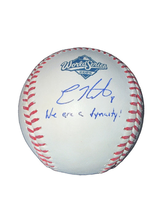 KIKE HERNANDEZ  DODGERS SIGNED 2025 WORLD SERIES BASEBALL "WE ARE A DYNASTY" PSA