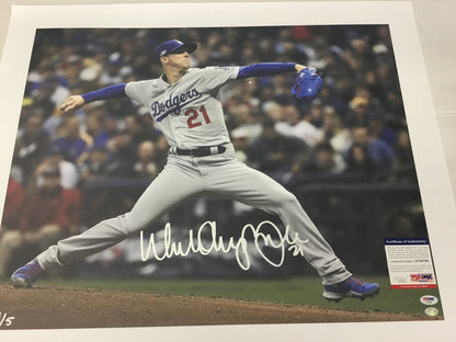 DODGERS WALKER ANTHONY BUEHLER FULL NAME SIGNED 4/5 20X24 UNFRAMED CANVAS PSA