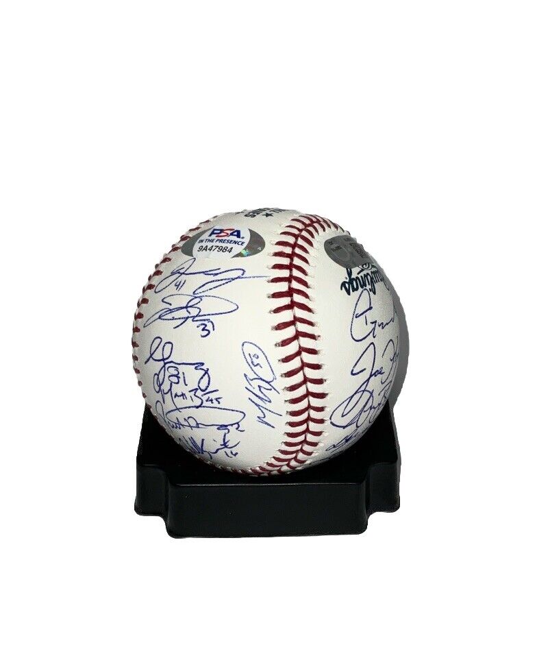 DODGERS 2020 WORLD SERIES BASEBALL SIGNED FULL ROSTER TEAM 29 AUTOS PSA 9A47984